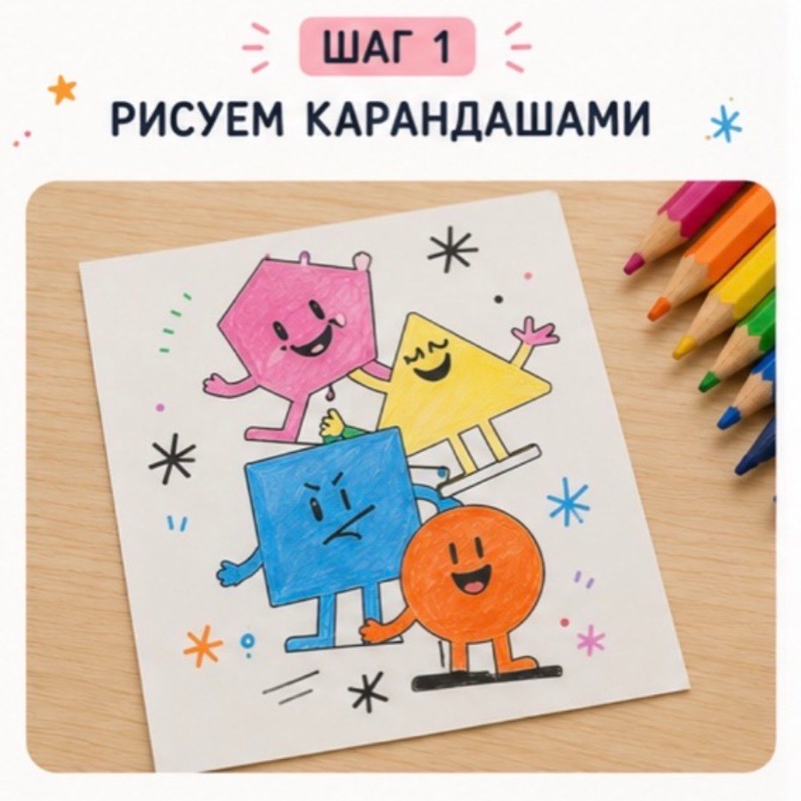 Шаг 1 — рисуем карандашами
